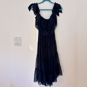MISA navy midi dress